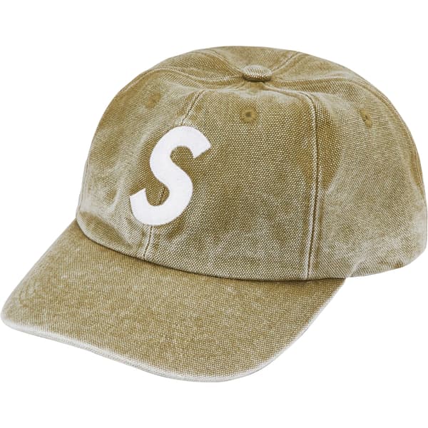 Supreme Pigment Canvas S Logo 6-Panel - Olive (front)