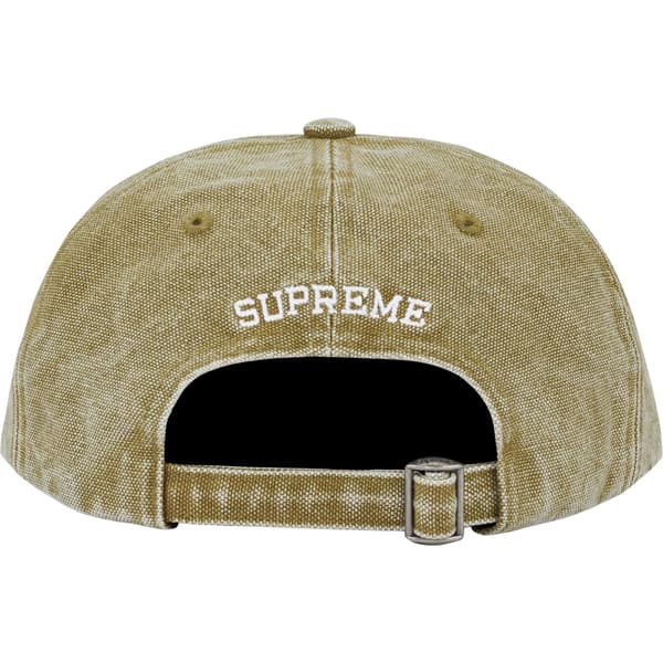 Supreme Pigment Canvas S Logo 6-Panel - Olive (front)