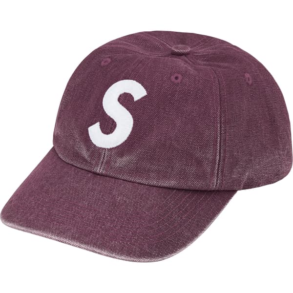 Supreme Pigment Canvas S Logo 6-Panel - Plum (front)