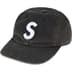 Supreme Pigment Coated Canvas S Logo 6-Panel - Black (front)