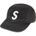 Supreme Pigment Coated Canvas S Logo 6-Panel - Black (front)