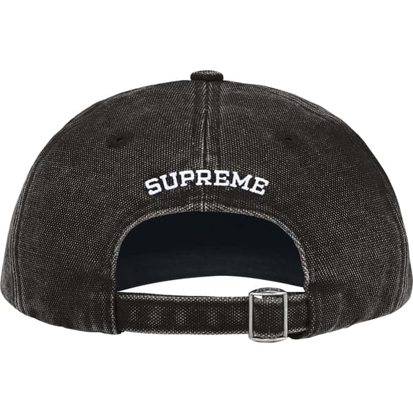 Supreme Pigment Coated Canvas S Logo 6-Panel - Black (front)