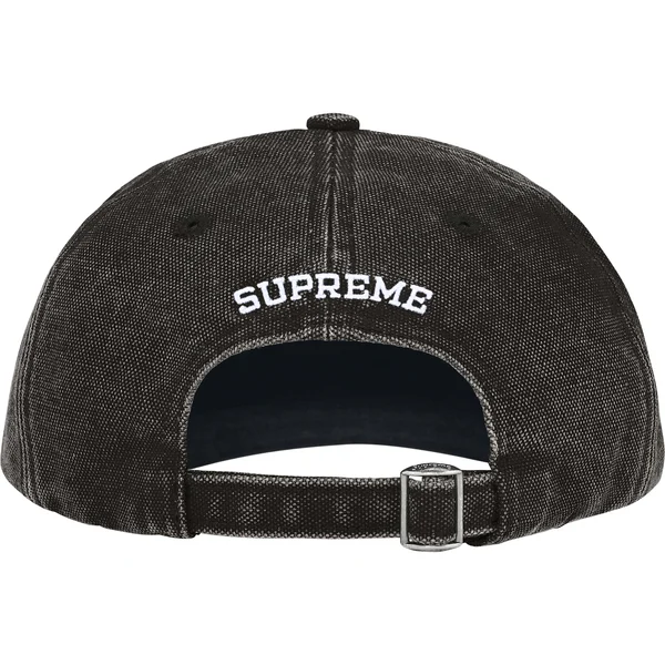Supreme Pigment Coated Canvas S Logo 6-Panel - Black (front)
