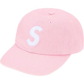 Supreme Pigment Coated Canvas S Logo 6-Panel Light Pink