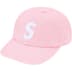 Supreme Pigment Coated Canvas S Logo 6-Panel - Light Pink (front)