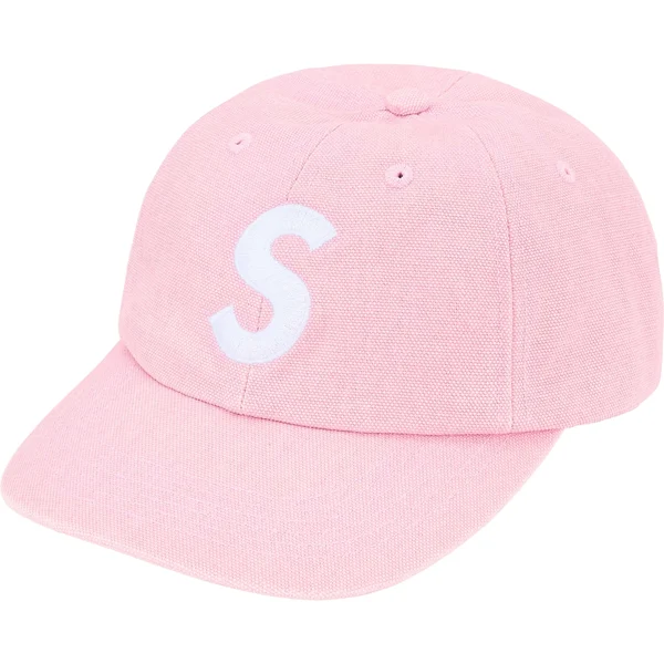 Supreme Pigment Coated Canvas S Logo 6-Panel - Light Pink (front)