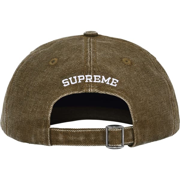 Supreme Pigment Coated Canvas S Logo 6-Panel - Olive (front)
