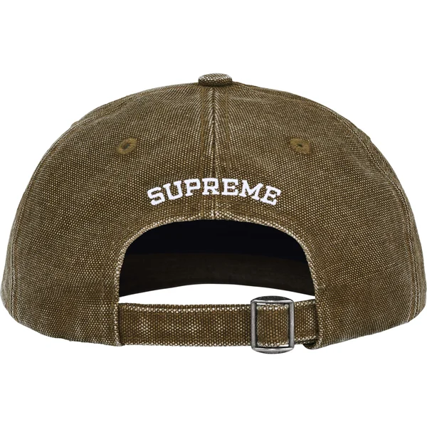 Supreme Pigment Coated Canvas S Logo 6-Panel - Olive (front)