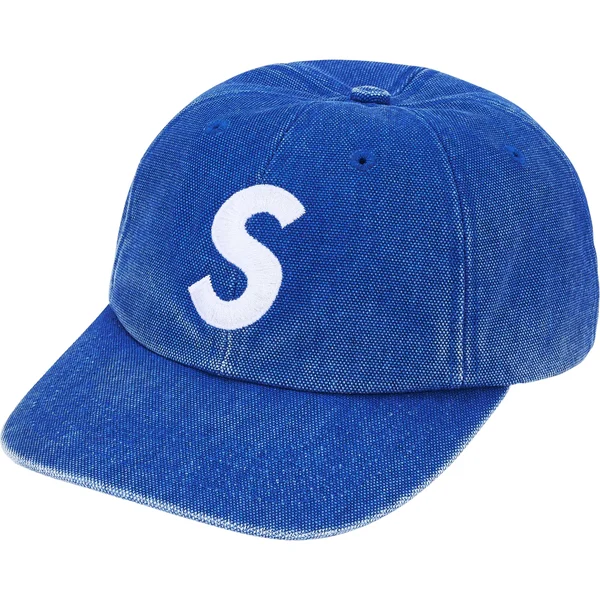 Supreme Pigment Coated Canvas S Logo 6-Panel - Royal (front)