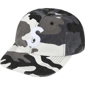 Supreme Pigment Coated Canvas S Logo 6-Panel Snow Camo
