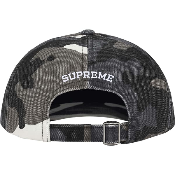 Supreme Pigment Coated Canvas S Logo 6-Panel - Snow Camo (front)