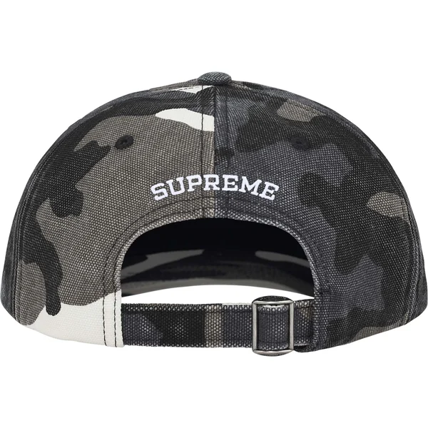Supreme Pigment Coated Canvas S Logo 6-Panel - Snow Camo (front)