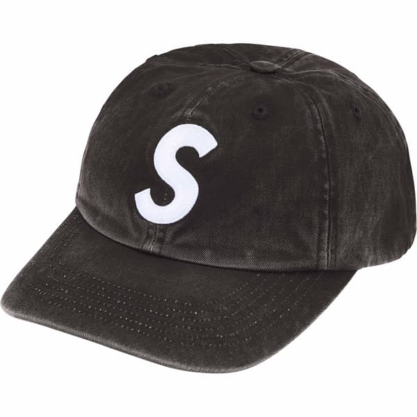 Supreme Pigment Coated S Logo 6-Panel - Black (front)