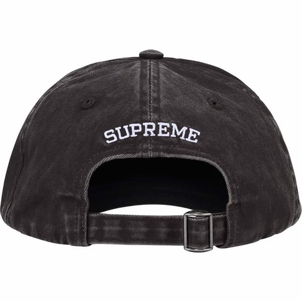 Supreme Pigment Coated S Logo 6-Panel - Black (front)