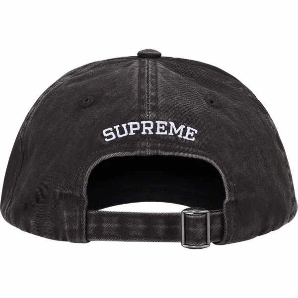 Supreme Pigment Coated S Logo 6-Panel - Black (front)