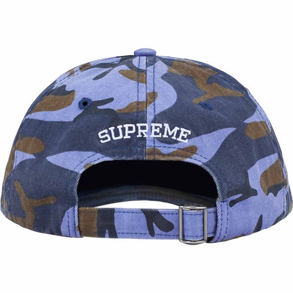 Supreme Pigment Coated S Logo 6-Panel - Blue Camo (front)