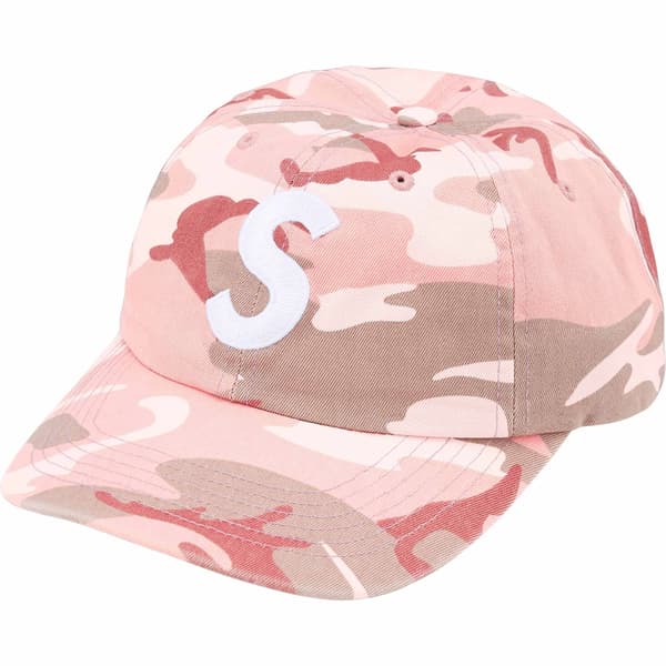 Supreme Pigment Coated S Logo 6-Panel - Pink Camo (front)