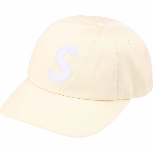 Supreme Pigment Coated S Logo 6-Panel - Stone (front)