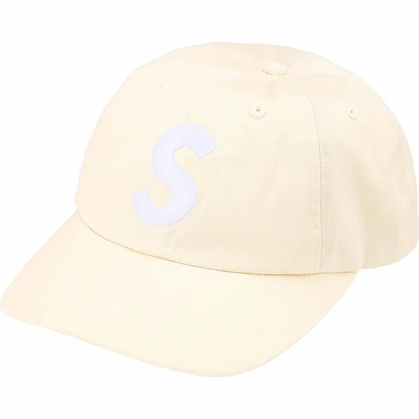 Supreme Pigment Coated S Logo 6-Panel - Stone (front)