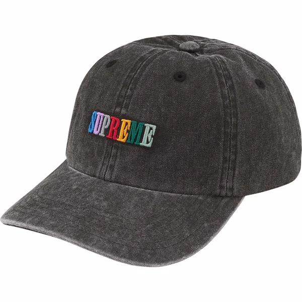 Supreme Pigment Dye 6-Panel - Black (front)