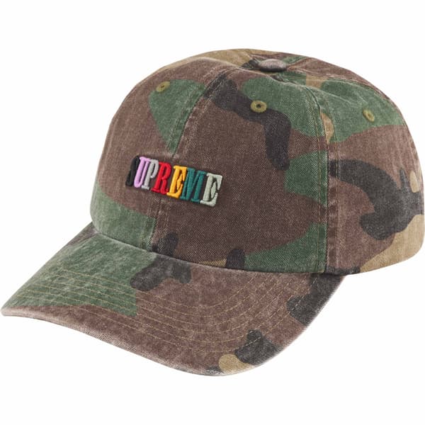 Supreme Pigment Dye 6-Panel - Woodland Camo (front)