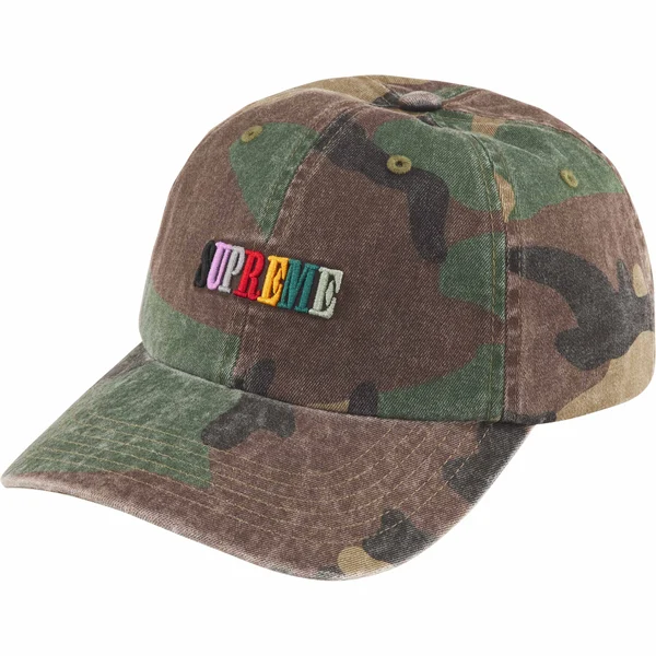 Supreme Pigment Dye 6-Panel - Woodland Camo (front)