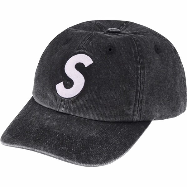 Supreme Pigment Print S Logo 6-Panel - Black (front)