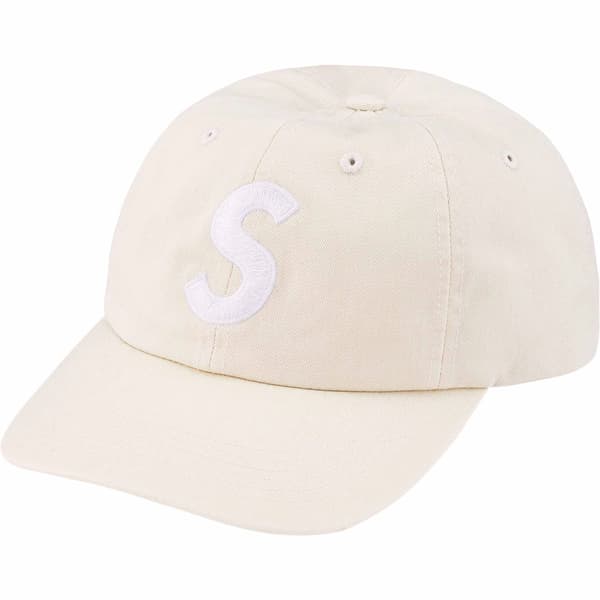 Supreme Pigment Print S Logo 6-Panel - Natural (front)