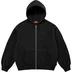 Supreme Pilled Zip Up Hooded Sweatshirt - Black (front)