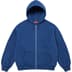 Supreme Pilled Zip Up Hooded Sweatshirt - Dark Royal (front)