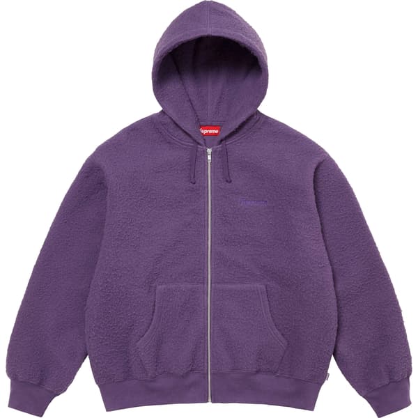 Supreme Pilled Zip Up Hooded Sweatshirt - Dusty Purple (front)