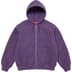 Supreme Pilled Zip Up Hooded Sweatshirt - Dusty Purple (front)
