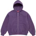 Supreme Pilled Zip Up Hooded Sweatshirt - Dusty Purple (front)