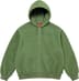 Supreme Pilled Zip Up Hooded Sweatshirt - Olive (front)