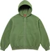Supreme Pilled Zip Up Hooded Sweatshirt - Olive (front)