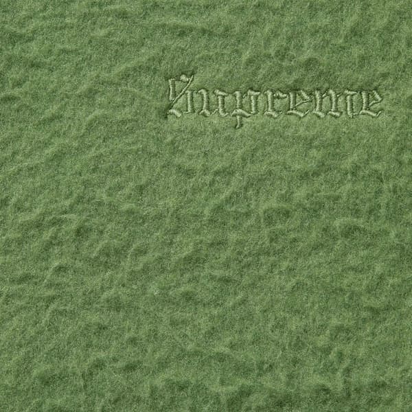 Supreme Pilled Zip Up Hooded Sweatshirt - Olive (front)