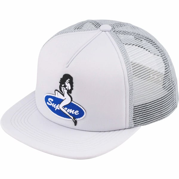 Supreme Pin Up Mesh Back 5-Panel - Grey (front)