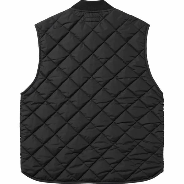 Supreme Pins Quilted Work Vest - Black (front)