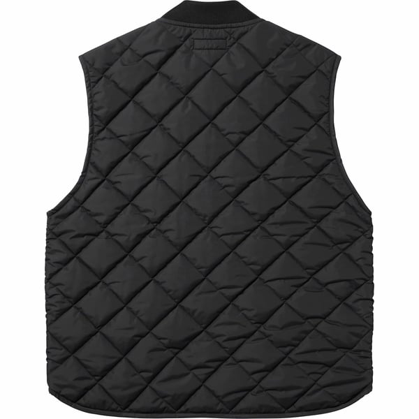Supreme Pins Quilted Work Vest - Black (front)