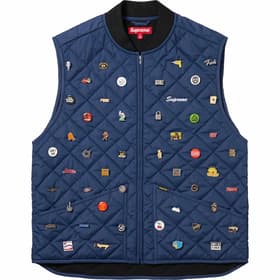 Supreme Pins Quilted Work Vest Navy
