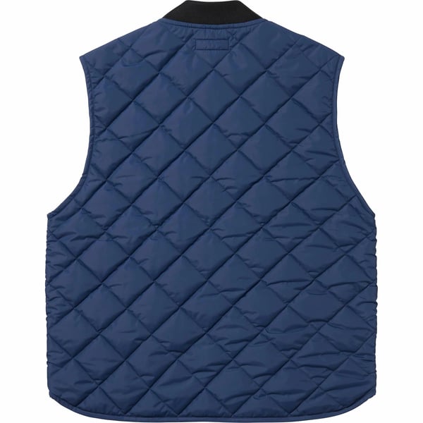 Supreme Pins Quilted Work Vest - Navy (front)
