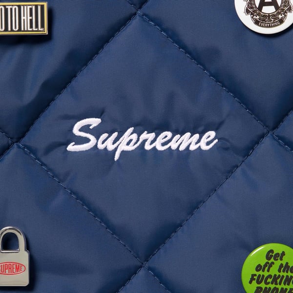 Supreme Pins Quilted Work Vest - Navy (front)