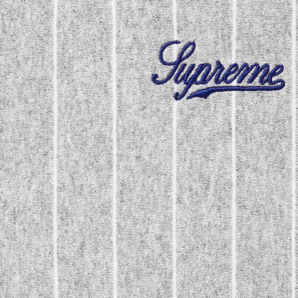Supreme Pinstripe Crewneck - Heather Grey (front)