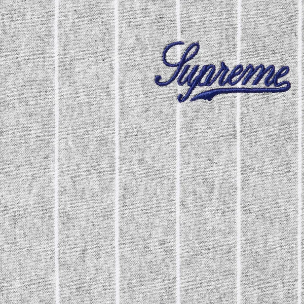 Supreme Pinstripe Crewneck - Heather Grey (front)
