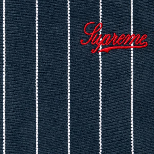 Supreme Pinstripe Crewneck - Navy (front)