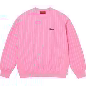 Supreme Pinstripe Crewneck Pink