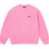 Supreme Pinstripe Crewneck - Pink (front)