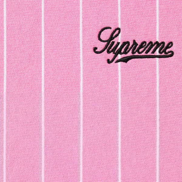 Supreme Pinstripe Crewneck - Pink (front)