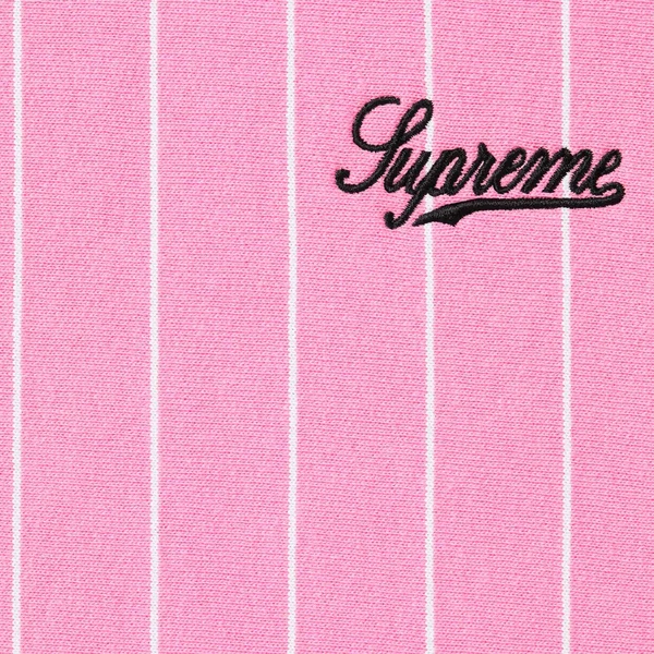 Supreme Pinstripe Crewneck - Pink (front)