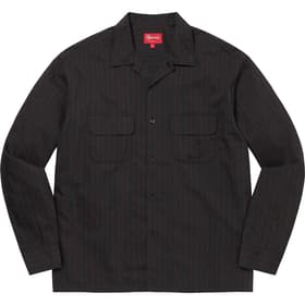 Supreme Pinstripe Linen Shirt Black